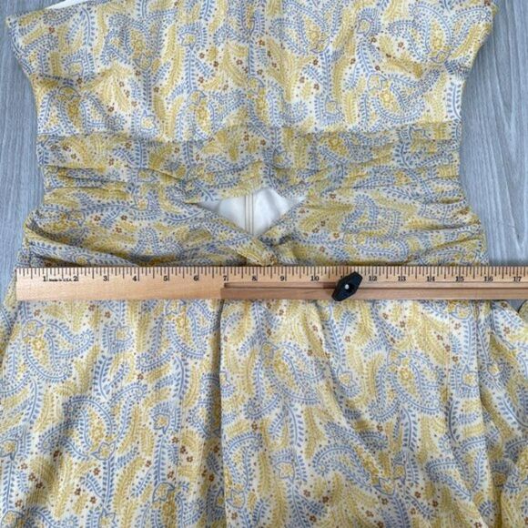 Likely Revolve Lucy Twisted Cut Out Metallic Midi Dress Green Tea Multi Gold 10 - Picture 12 of 12